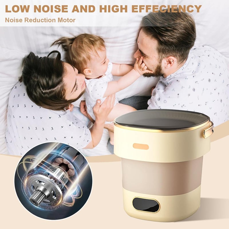 Partslety Mini Portable Washing Machine and Dryer, Mini Washer 13l Portable Washing Machine Fully Automatic 3 Cleaning Modes Collapsible Camping Washer for RV Travel Hotel Laundry - Image 2